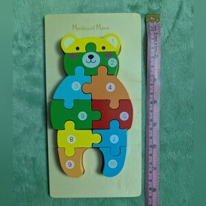 Montessori Wooden Numbered 3D Jigsaw Bear Puzzle